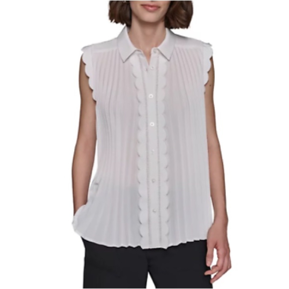Karl Lagerfeld White Sleeveless Blouse